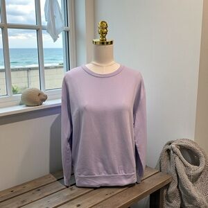 Pact Organic Women’s Cotton Blend Back Cut-out Sweatshirt Lavender Purple Sz L